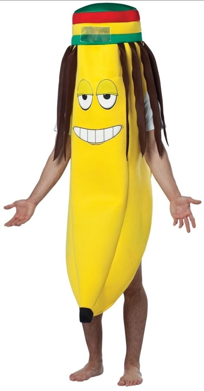 Spirit Reggae Jamaican Banana Halloween Costume Cosplay Adult One Size Party - Picture 1 of 9